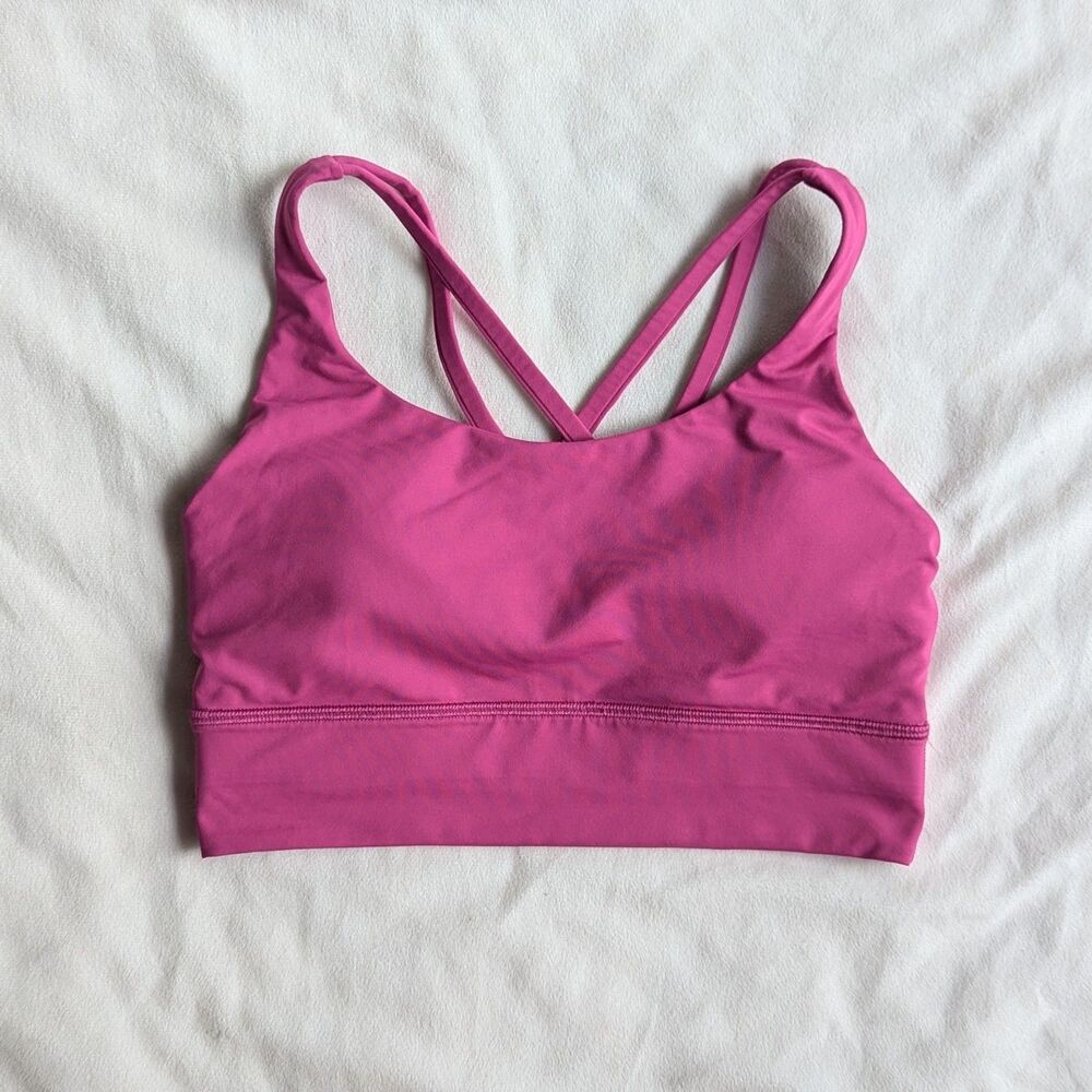 Lululemon Energy Bra Long Line Medium Support B–D Cup Ripened Raspberry - Picture 3 of 8